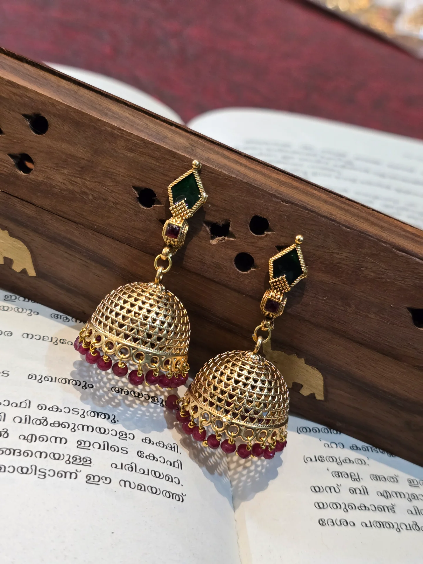 Traditional Kerala Palakka Jhumkas