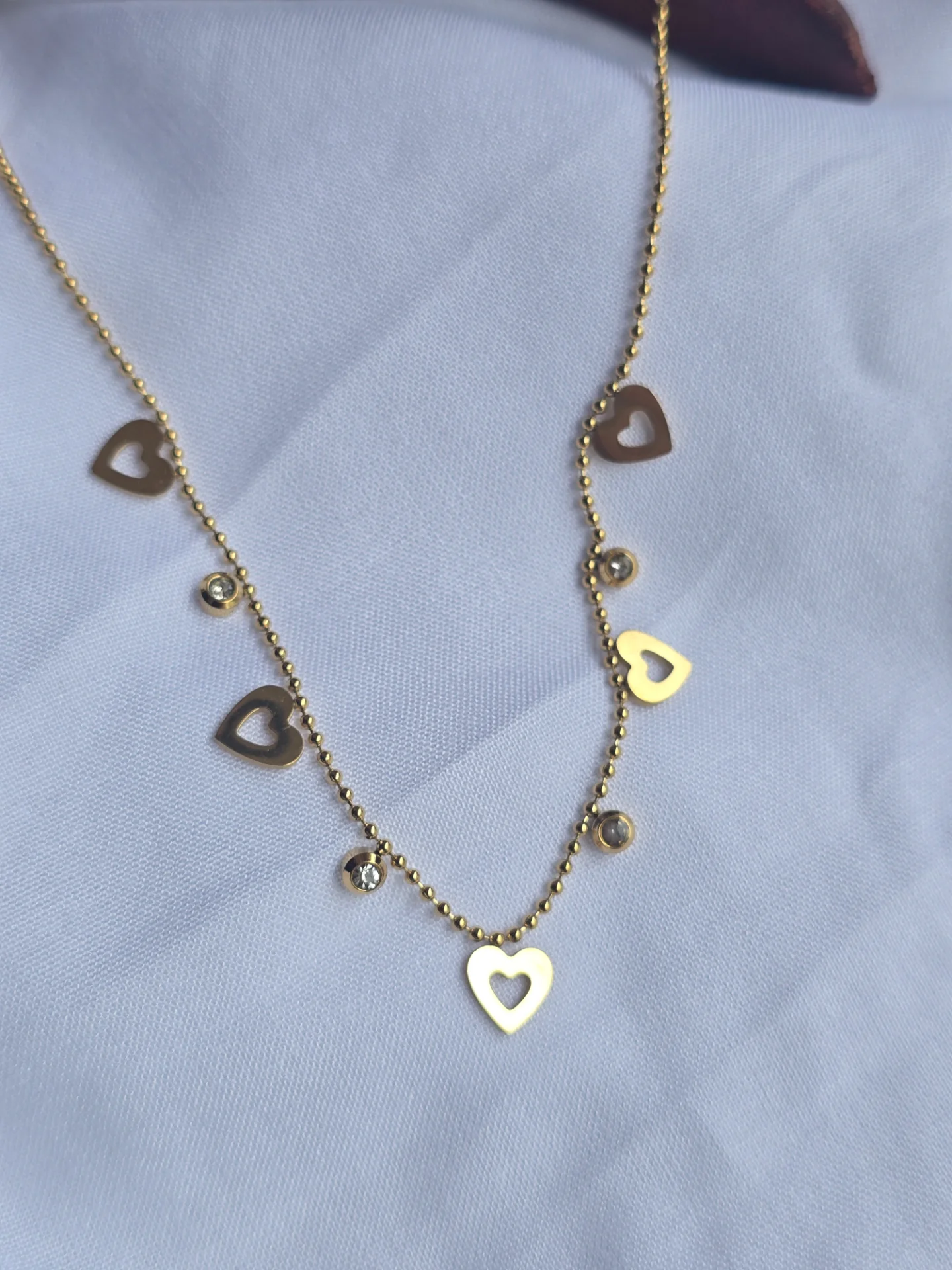 Anti-Tarnish Heart Dangle Chain Necklace